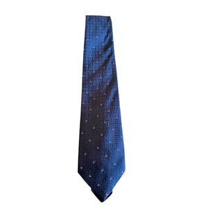 Wembley The Original Silk Necktie Navy Blue Woven Geometric Pattern